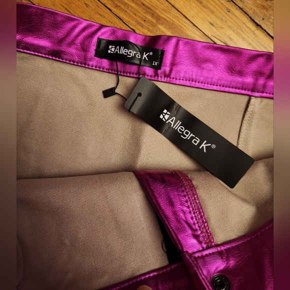 Hot Pink Metallic Skirt - Picture 2 of 2